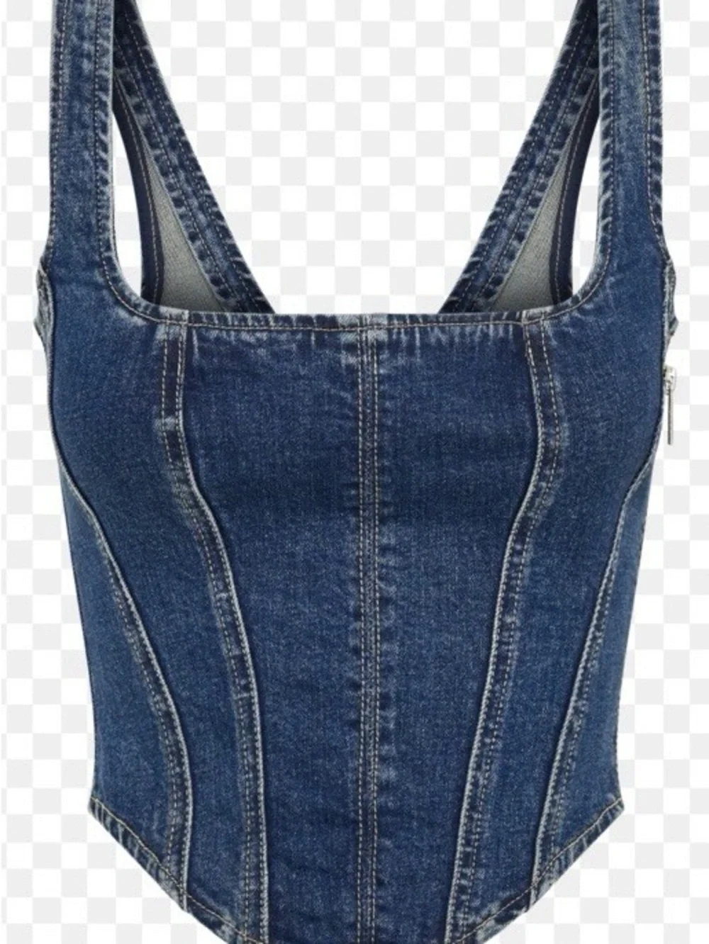 Meshki Bianca Denim Lace Up Corset Dark Blue Size L - Picture 4 of 15